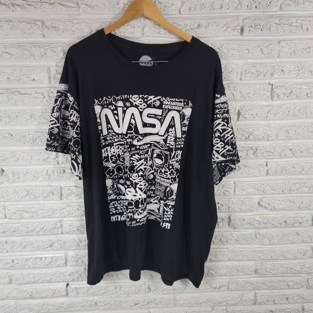 NASA Men's 3XL Shirt Black Astronaut Space Shuttle Graphic Tee NOV23XE
